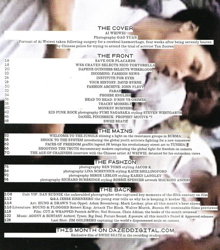 DAZED & CONFUSED June 2011 Global Activism Special AI WEIWEI David Byrne @ NEW - Bild 2 von 7