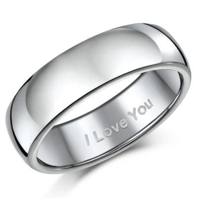 Titan Ehering Verlobungsring Gravur ''I Love You'' 7 mm Band Herren/Damen 