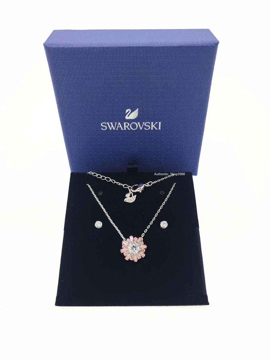 100% SWAROVSKI Sparkling Pink Sunshine Pendant Necklace + 100% SWAROVSKI Sparkling Pink Sunshine Pendant Necklace +