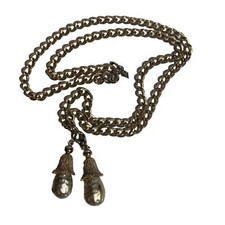 Vintage Sarah Coventry Dangle Drop Double Pearl Necklace 17  Long Jewelry