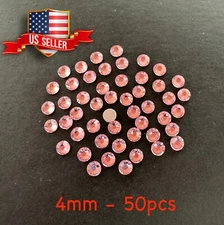 50pcs 4mm SS16 Light Pink Round Crystal Flatback Rhinestone Nail Art Phone Dec