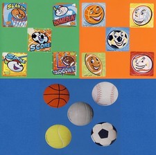 15 Sports Balls Assorted - Large Stickers - Football, Soccer, Volleyball, Tennis