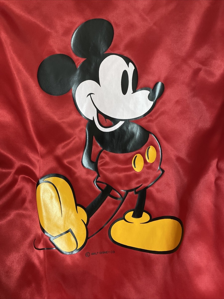 Vintage 1980's Walt Disney Mickey Mouse Satin Jacket - Chalk