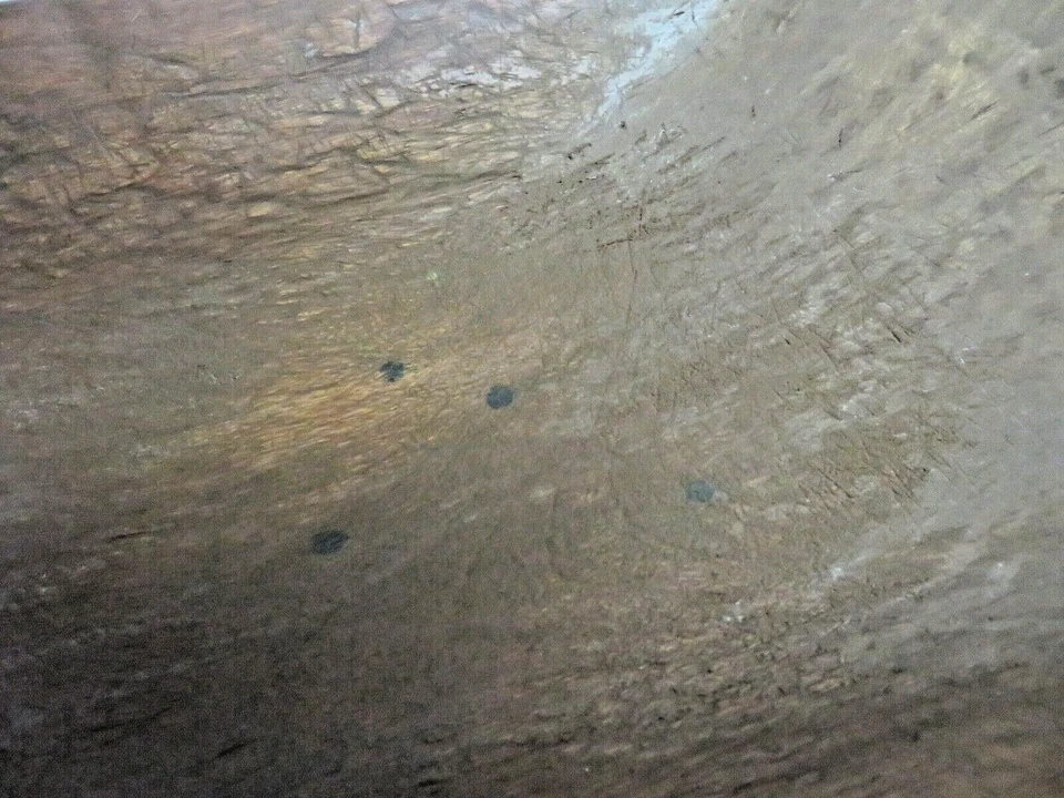 Tigela oval antiga de madeira primitiva esculpida à mão massa de madeira peça central 21"" - Imagem 2 de 4