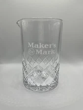Makers Mark Crystal Cocktail Mixing Glass with Pour Spout Bourbon Barware Beaker
