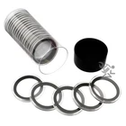 Black Capsule Tube & 20 Air-Tite 38mm Black Ring Coin Holders for Silver Dollar
