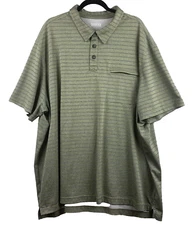 DULUTH TRADING CO. Polo Shirt Mens Size Extra Extra Extra Large Green Zip Pocket
