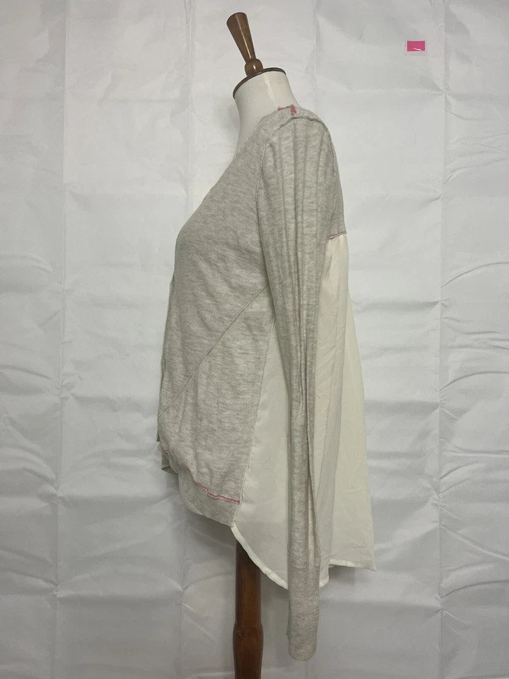 BKE пряжка женщин бежевый/слоновой кости чистый/трикотажный кардиган на пуговицах свитер размер M - Изображение 3 из 4