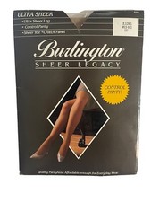 Burlington Sheer Legacy Pantyhose Vintage Extra Long Wild Rice Color E87 Control