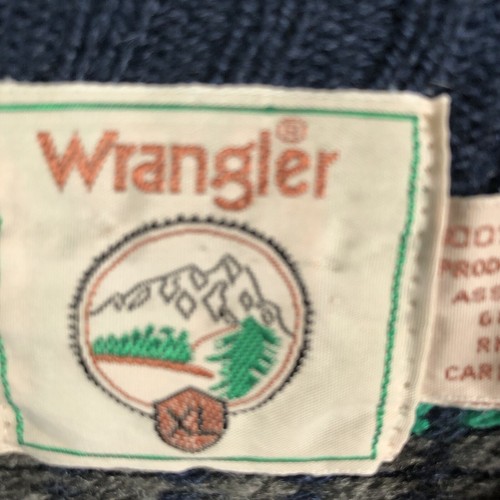 Vintage Wrangler Sweater Mens XLColorblock Chunky Knit Long Sleeve Acrylic Retro - Picture 7 of 18