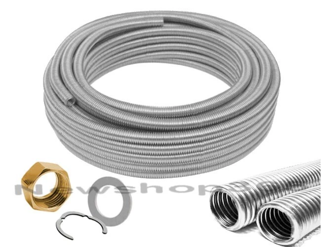 TUBO FLESSIBILE CORRUGATO ACCIAIO INOX 1/2-3/4 CON KIT RACCORDO DADO PER CALDAIA - Immagine 2 di 4