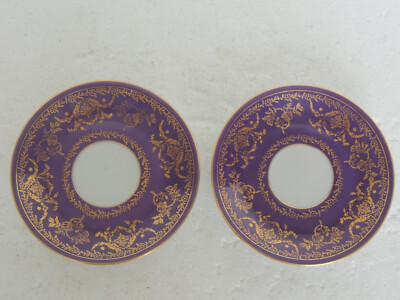 Kahla Konitz  EAST Germany Porcelain DEMITASSE  Victorian 2 PLATES Design 4 1/4