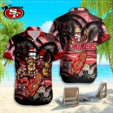 San Francisco Football Team SF 49erss Hawaiian Shirt Button Down Unisex Adults