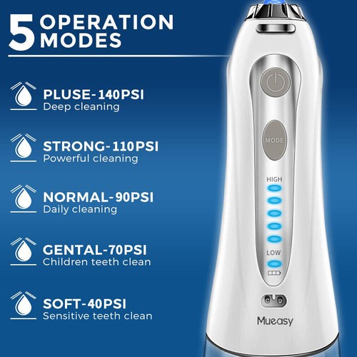 Water Cordless Flosser Dental Oral Irrigator Floss Teeth Cleaner 8 Jet Tips - Picture 4 of 14