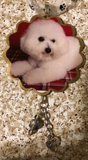 Handmade Recycled Christmas Ornament Hanger Canine Dog Breeds - BICHON FRISE