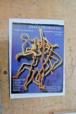 Plakat Oleg Prokofiev 1980er Rhythm Linearmente Ausstellung München Original TOP