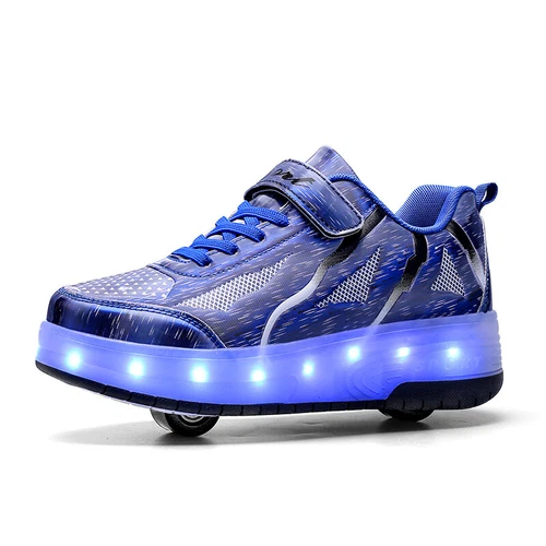 Kinderschuhe Jungen und Mädchen Skateboardschuhe mit Rollen AufladungSkateschuhe - Bild 4 von 27