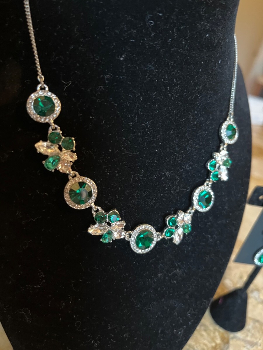 Givenchy Necklace/Earring/Bracelet Set Silver/Green | eBay Givenchy Necklace/Earring/Bracelet Set Silver/Green | eBay
