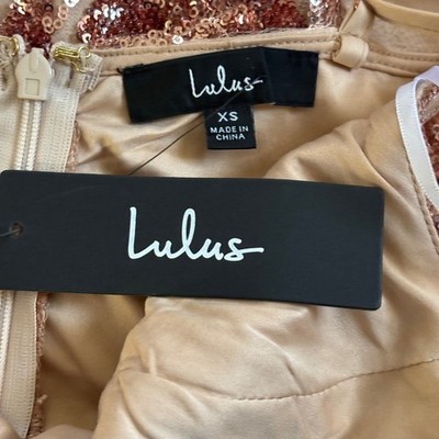 NWT Lulus Shine Language Rose Gold Sequin Mermaid Maxi Dress Sz XS | eBay