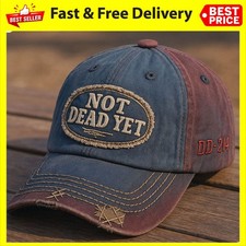 Cotton Distressed Embroidered Cap - NOT DEAD YET  DD-214 Veteran's Baseball Hat