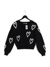 Mint Velvet Women's Cardigan S Black Cotton with Polyamide V-Neck Cardigan