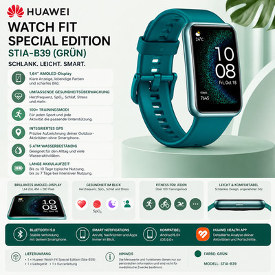 Huawei Watch Fit Special Edition (Stia-B39) Smartwatch   Grün