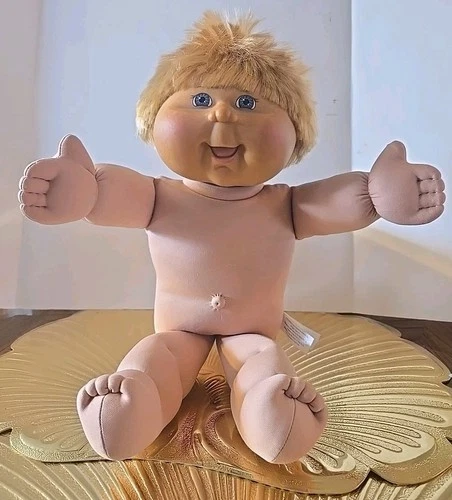 Cabbage Patch Boy Doll 2005 Golden Hair Blue Eyes 17" Play Along Collection