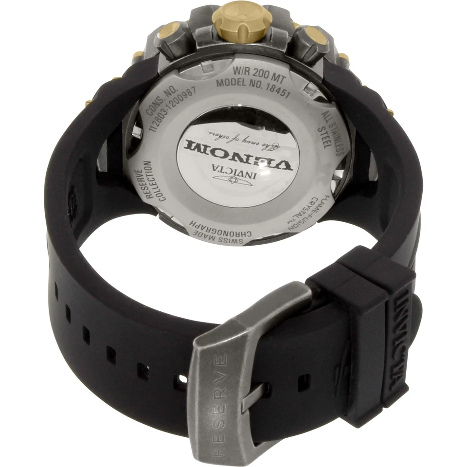 Invicta 18451 Reserve Venom Gen II Fatto IN Svizzera Cinturino Silicone Da Watch - Immagine 2 di 4