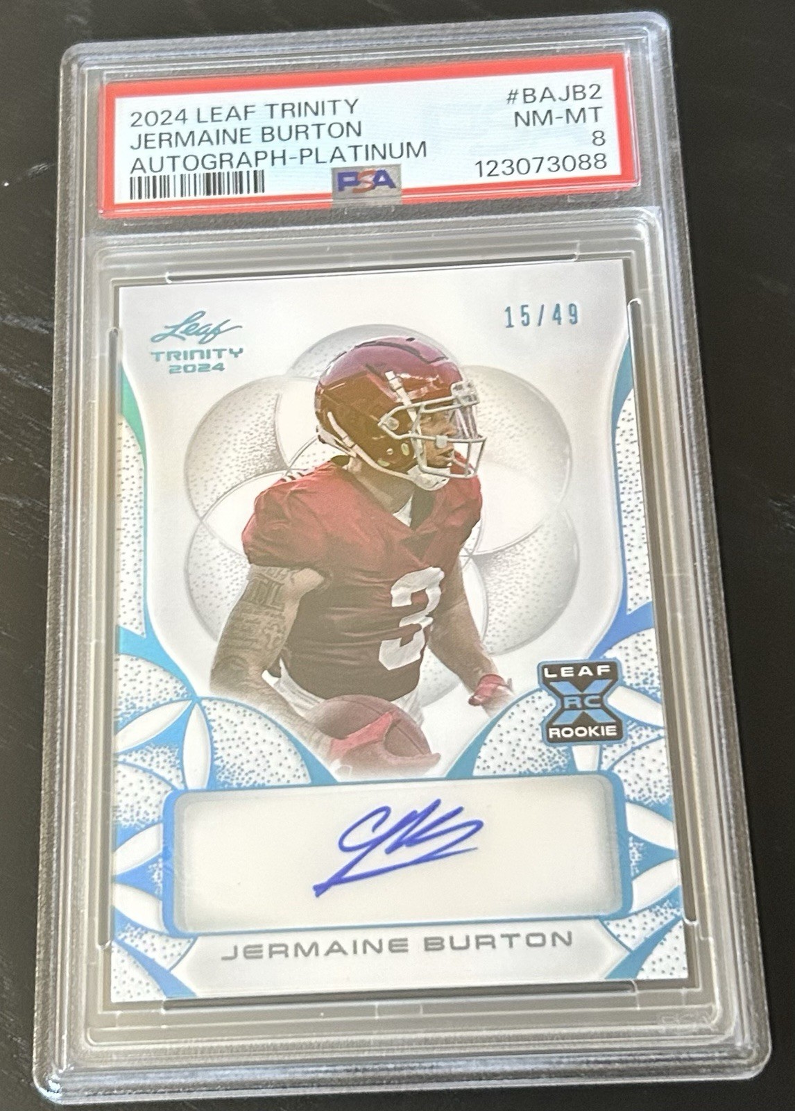 Jermaine Burton Leaf Trinity Autographs #BAJB2 Base
