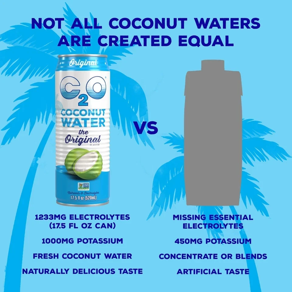 C2O - Coconut Water, Made with Fresh Coconut Water, Plant Based  Cans,17.5 FL OZ - Image 4 of 4