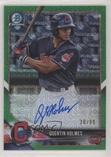 2018 Bowman Mega Box Chrome Mojo Refractor Green 38/99 Quentin Holmes Auto n7e