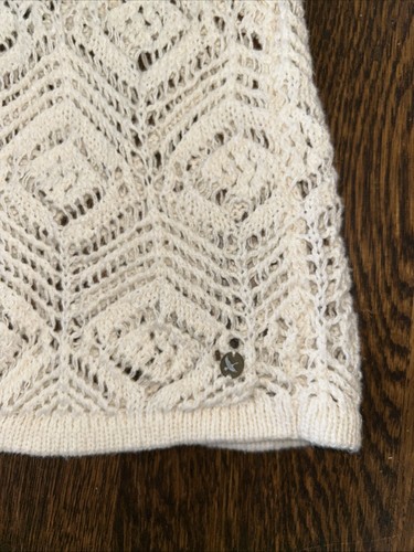 Eddie Bauer Women’s Open Weave Sweater Linen Cotton Crocheted 2XL Boho Beach - Picture 3 of 5
