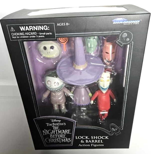 Figuras de acción Disney Pesadilla antes de Navidad Lock Shock & Barrel Foto 2 de 4