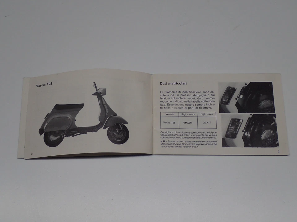 PIAGGIO VESPA 125 COSA MANUALE USO E MANUTENZIONE - Immagine 3 di 4