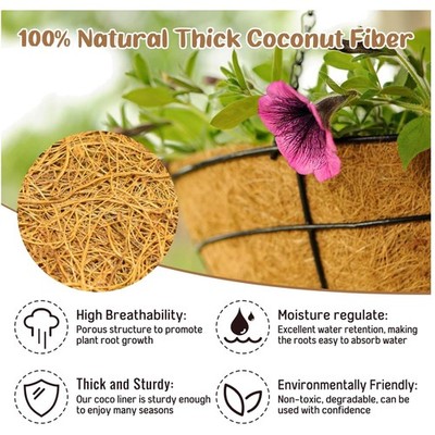 Natural Coconut Fiber Planter Liners - 20 Inch