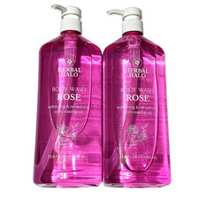 2 Pack Herbal Halo Body Wash Rose Softening & Refreshing 33.8oz 0.89 per gallon