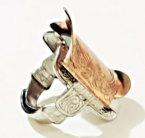 The Lone Ranger Cheerios Saddle Ring 1950s Gold Silver tone Colors Advertising