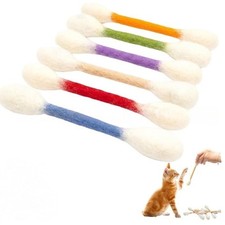 6 PCS Cat Qtip Toy - Cotton Swab with Catnip - Giant, Multicolor