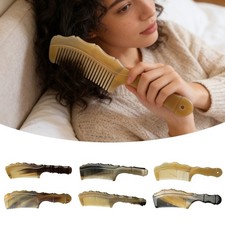 Natural Horn Hair Brush Comb Detangling and Smooth Finish Grooming for All Hair