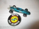 VINTAGE HOT WHEELS REDLINES CAR  INDY EAGLE RACER TEAL BLUE & BUTTON HOTWHEELS