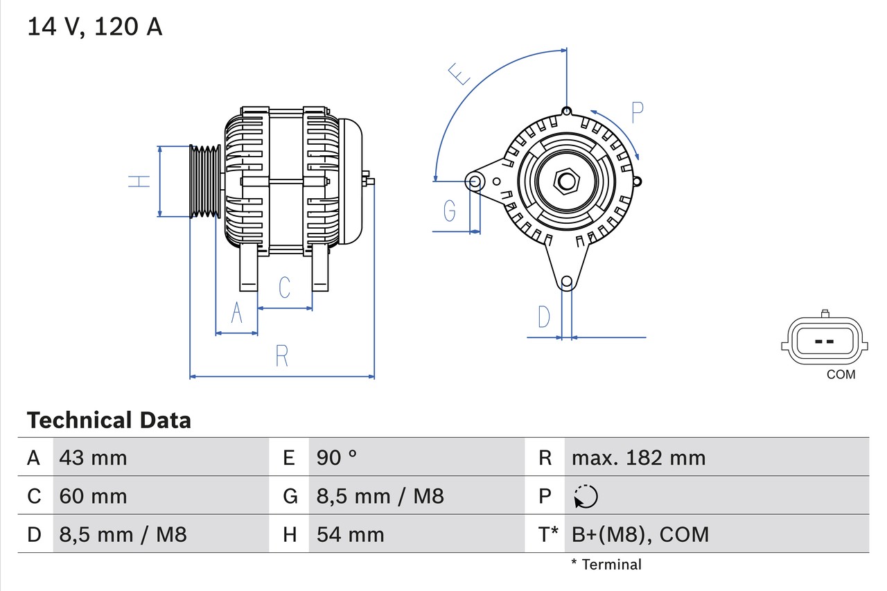 BOSCH 0 986 047 340 Alternator for RENAULT