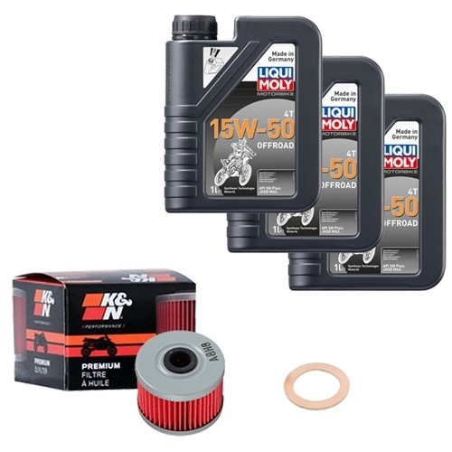 K&N ÖLfilter Set Limol 15W-50 Off. 3L FüR Adly / Herchee Hurricane 500 S Bj.2014-image