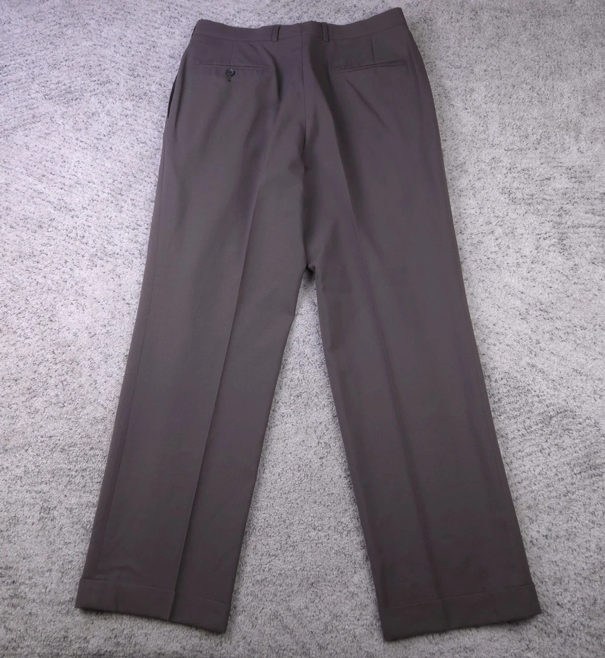 VTG Polo University Club Pants Men 32x31 Pleated Cuffed Dress Lined Ralph Lauren - Image 2 of 4