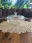 PYREX Round Bowl 1 1/2 QT #023 Clear Casserole / Baking Dish with Lid 623C B USA
