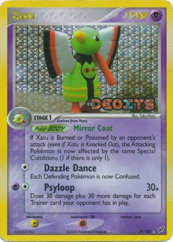 Lightly Played Xatu - 29/107 - Rare - Reverse Holo Pokemon Deoxys