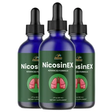 NicosinEX- Amino Diet Drops- Lung Support- 3 Bottles- 180ml (2fl oz)