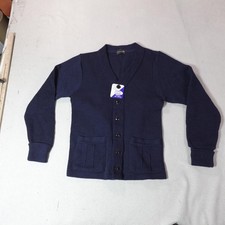 Vintage JCPenney Cardigan Mens Small Blue Sweater Knit Grandpa Dad Preppy 90s
