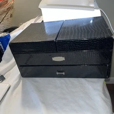 Prestige Leather Black Jewelry Box Used As