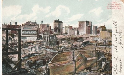 Baltimore MD   Scene after the Great Fire  1917   Pub. by Souvenir Post Card Co.