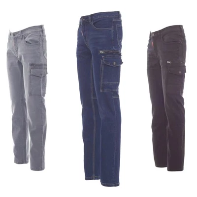 Cargo Jeans Herren Stretch Bundhose Arbeit Freizeit Denim 42–74 Blau Grau Schwar - Bild 1 von 4